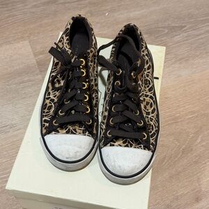 Coach Ivory and Gold Sneakers